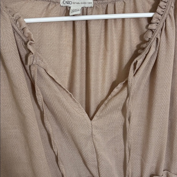 Cato Taupe Layered Blouse - Picture 4 of 6